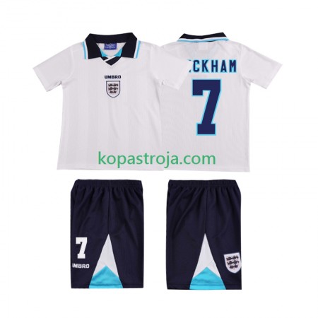 Billiga Fotbollströjor England Beckham 7 Retro Barn Hemma tröja 1996 Kortärmad